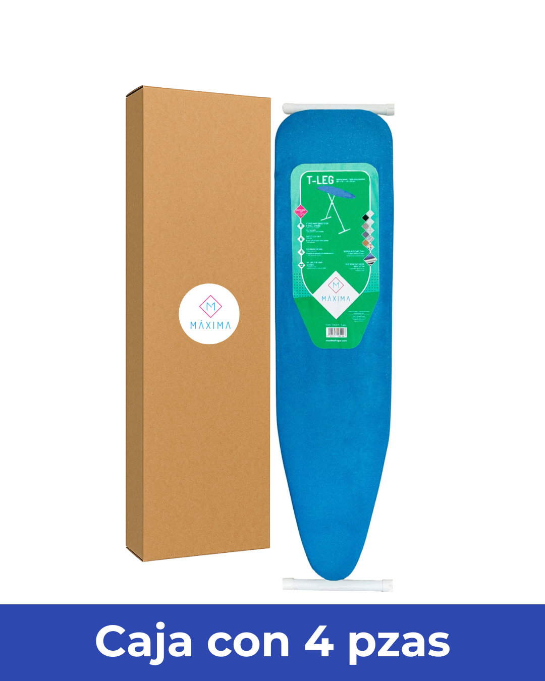 Caja con 4 burros de planchar Standard T-Leg