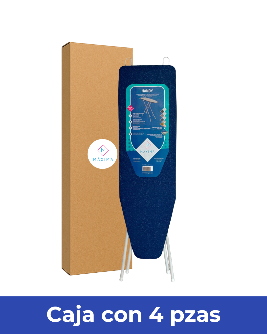 Caja con 4 burros de planchar Handy 11O CM X 33 CM