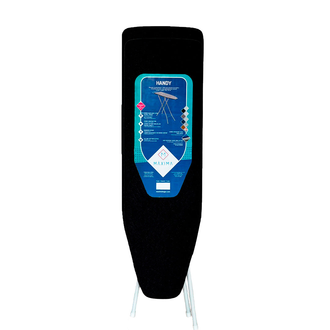 COMBO BURRO DE PLANCHAR HANDY 110x33CM. + FUNDA MAXIMA HOGAR