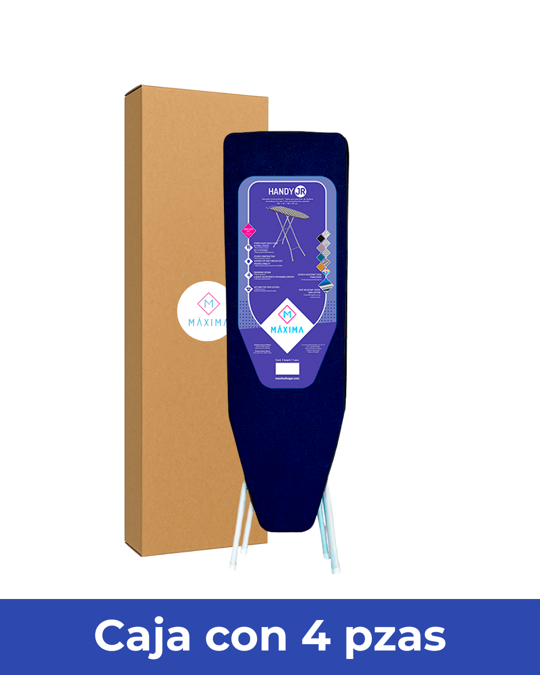 Caja con 4 burros de planchar Handy JR 90 cm x 33 cm