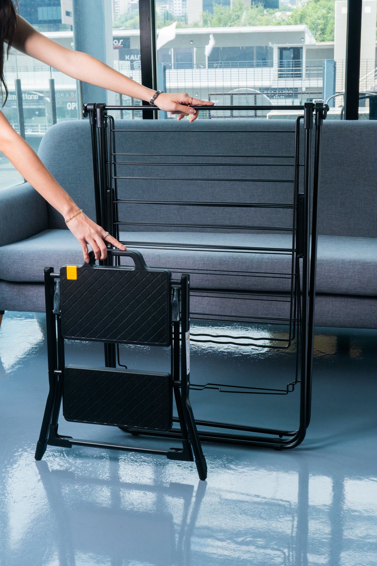 Home Essential| Tendedero Plegable Dryer Rack + Escalera 2 peldaños
